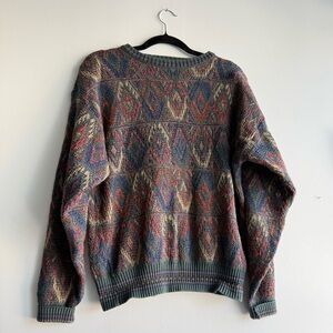 Croft & Barrow Men's SM Small Colourful Knit Crewneck Sweater Made in Bulgaria